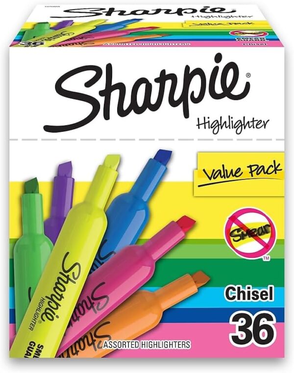 Sharpie Tank Highlighters, Fluorescent And Pastel Highlighters, Teacher And Office Supplies, School Supplies - Image 4
