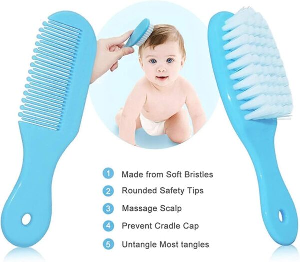 Baby Grooming Kit, Infant Safety Care Set with Hair Brush Comb Nail Clipper Nasal Aspirator - Image 2