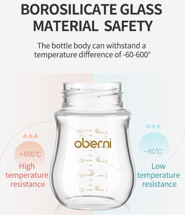 Glass Baby Bottles,Anti Colic Breastfeeding Bottle with Natural Response Nipple Size - Image 5