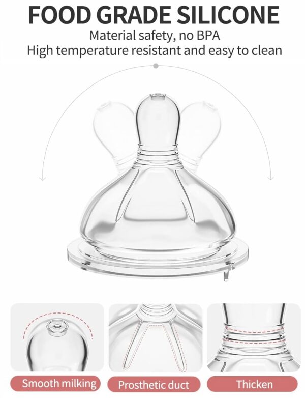 Glass Baby Bottles,Anti Colic Breastfeeding Bottle with Natural Response Nipple Size - Image 6