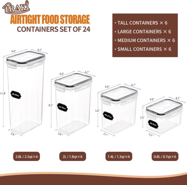 PRAKI Airtight Food Storage Containers Set with Lids - 24 PCS - Image 2