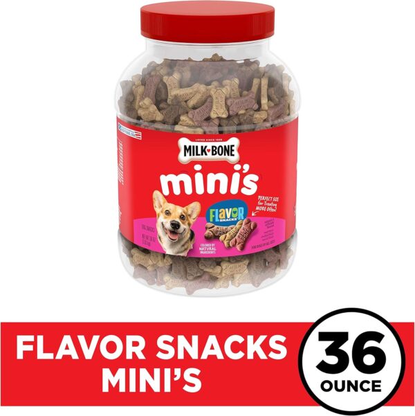 Milk-Bone Flavor Snacks Mini Dog Biscuits, Flavored Crunchy Dog Treats - Image 2