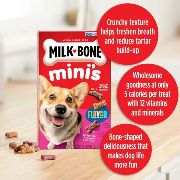 Milk-Bone Flavor Snacks Mini Dog Biscuits, Flavored Crunchy Dog Treats - Image 5