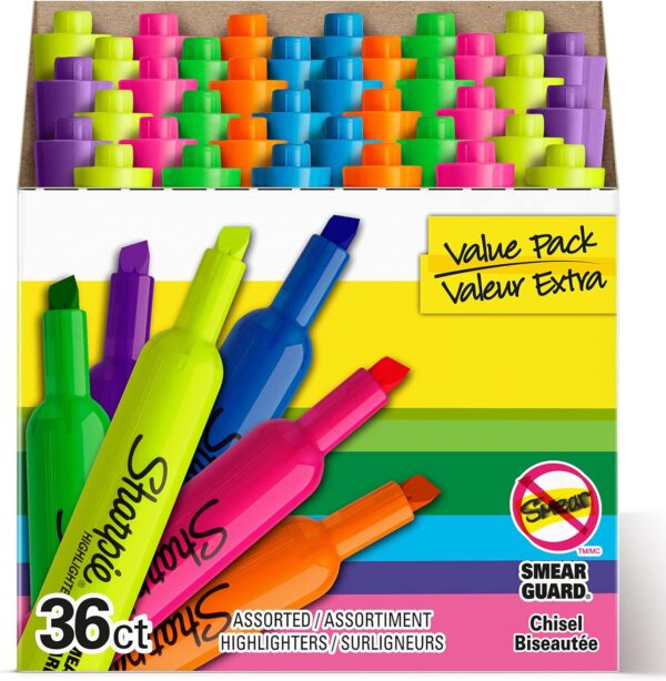 Sharpie Tank Highlighters, Fluorescent And Pastel Highlighters, Teacher And Office Supplies, School Supplies